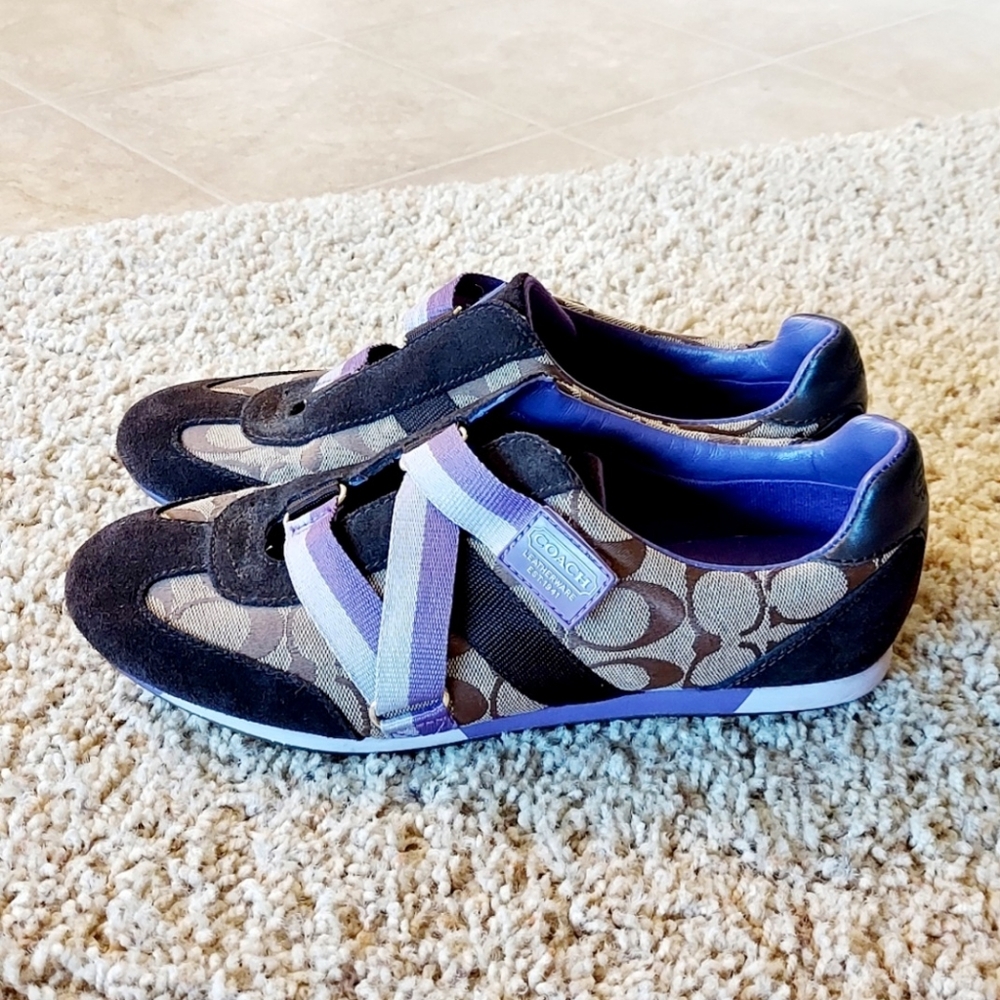 Coach Women's Sneakers in Purple and Black